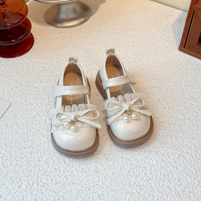 Girls Lolita leather shoes sweet princess shoes 2025 spring and autumn new bow foreign style single shoes girls performance shoes