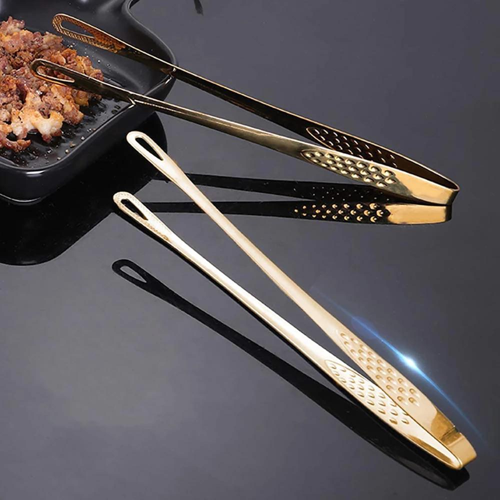1Pcs Stainless Steel Food Tongs Non-Slip Long Handle Barbecue Clip Steak Buffet BBQ Tongs Kitchen Tools Cooking Accessories