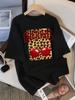 Leopard Cherry Creative Design Womens Tee Shirts Cotton Casual T Shirt Summer O-Neck Streetwear Soft Oversized Short Sleeve