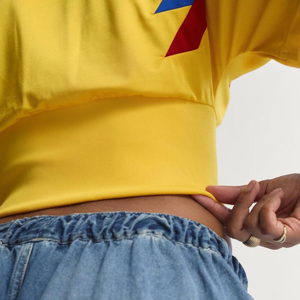 adidas Originals FW25 Kolumbie Rekonstruovaný Bringback V-výstřih Pruhovaný Barevný blok Krátký rukáv Fotbalové tričko Dámské topy KE2294