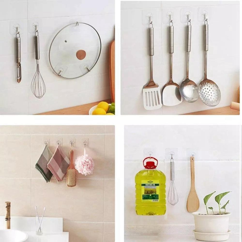 Self Adhesive Waterproof Transparent Sucker Hanging Hook Adhesive Hooks Wall Hooks