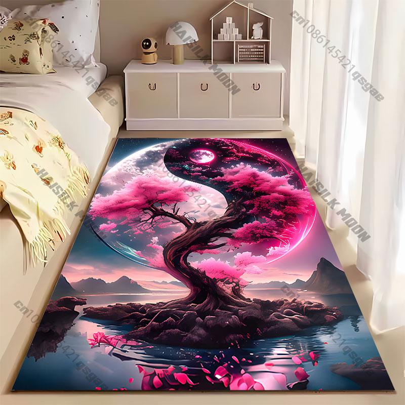 Harmony balance nature cosmic flow carpet Yoga living room room decor children's crawling mat doormat area rug games mat