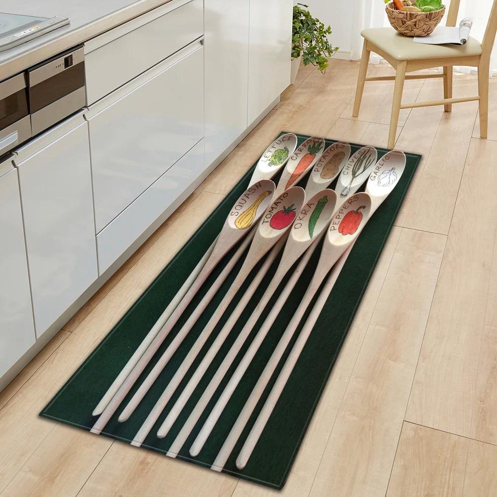 Tableware Pattern Home Kitchen Floor Mat Door Decoration Floor Mat