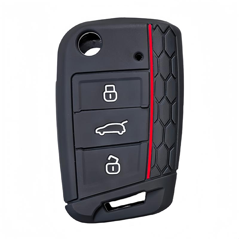 Silicone Cover For Volkswagen Vw Polo Golf 7 Passat Tiguan Mk2 Beetle Ateca Caddy T5 Flip Folding Car Key Case Cover Accessories