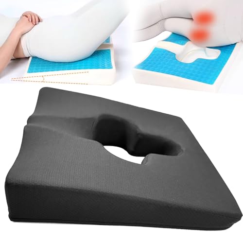 

FoKon Memory Foam Chair Cushion, Pressure Relief, Prevents Hip Pain, Gel Wheelchair Seat Cushion, Office Chair Cushion, Donut Shape, Memory Foam, Brea