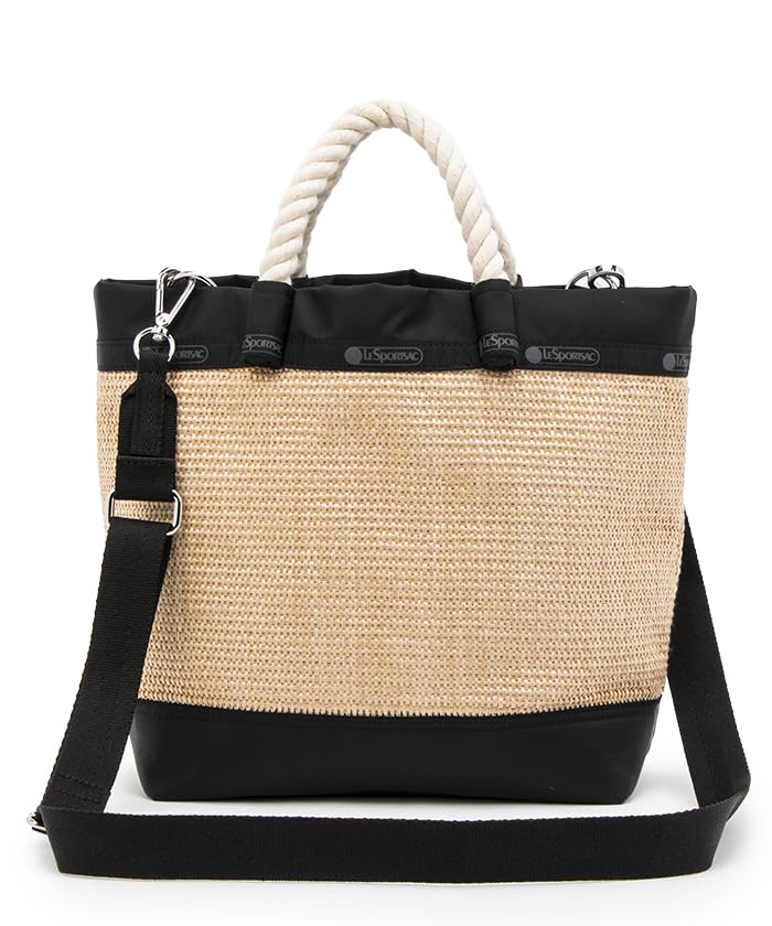 LeSportsac Official Shoulder Bag Top Handle Black Raffia Crossbody/1028 Women's