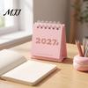 Morandi Color Table Calendar Mini Desk 2027, Jan. 2027 to Dec. Standing Flip Small Minimalist Office Stationery Desktop Calendar, 12 Monthly