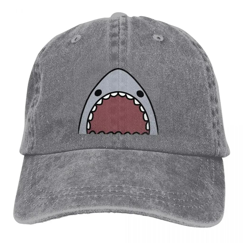 Cute Funny Cartoon Shark Baseball Caps Peaked Cap Outdoor All Seasons Travel Adjustable Trucker Hats for Men Women