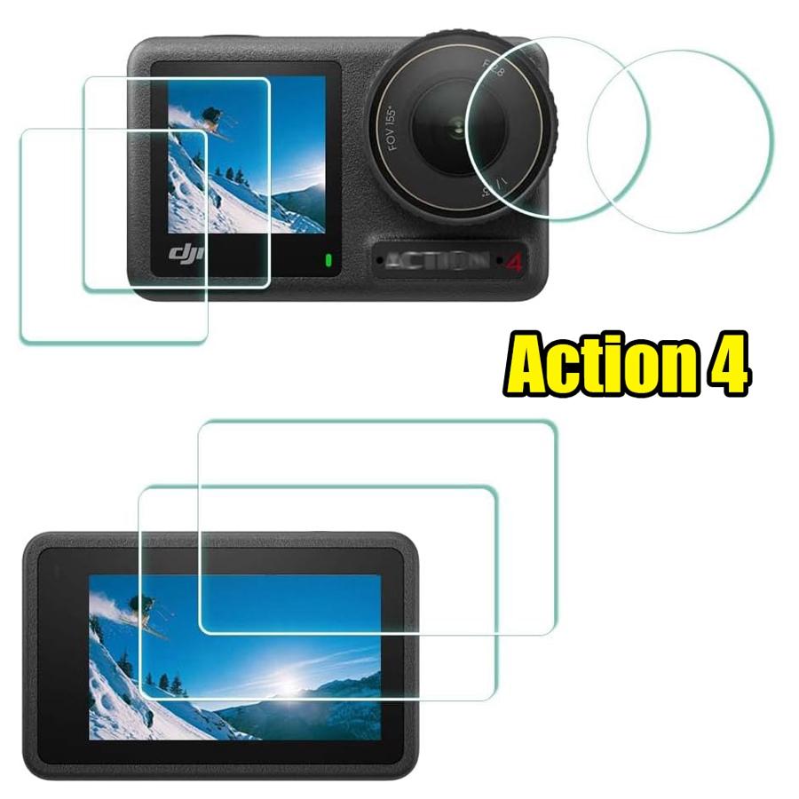 

6 шт. [2+2+2] HD Защитная пленка для экрана спереди и сзади для DJI Osmo Action 5 Pro/ Action 4 Защитное стекло для объектива камеры Аксессуары для Action4 Action5 Pro DJI Osmo Action 4 чистый