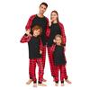 2Pcs/Set Family Matching Pajamas Set O Neck Long Sleeves Top Plaid Trousers Festive Parent-child