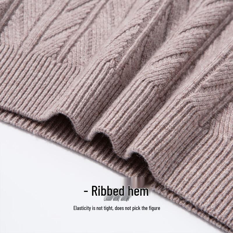 Hodo Herren Luxus 100% Wolle Dick Rundhals Pullover