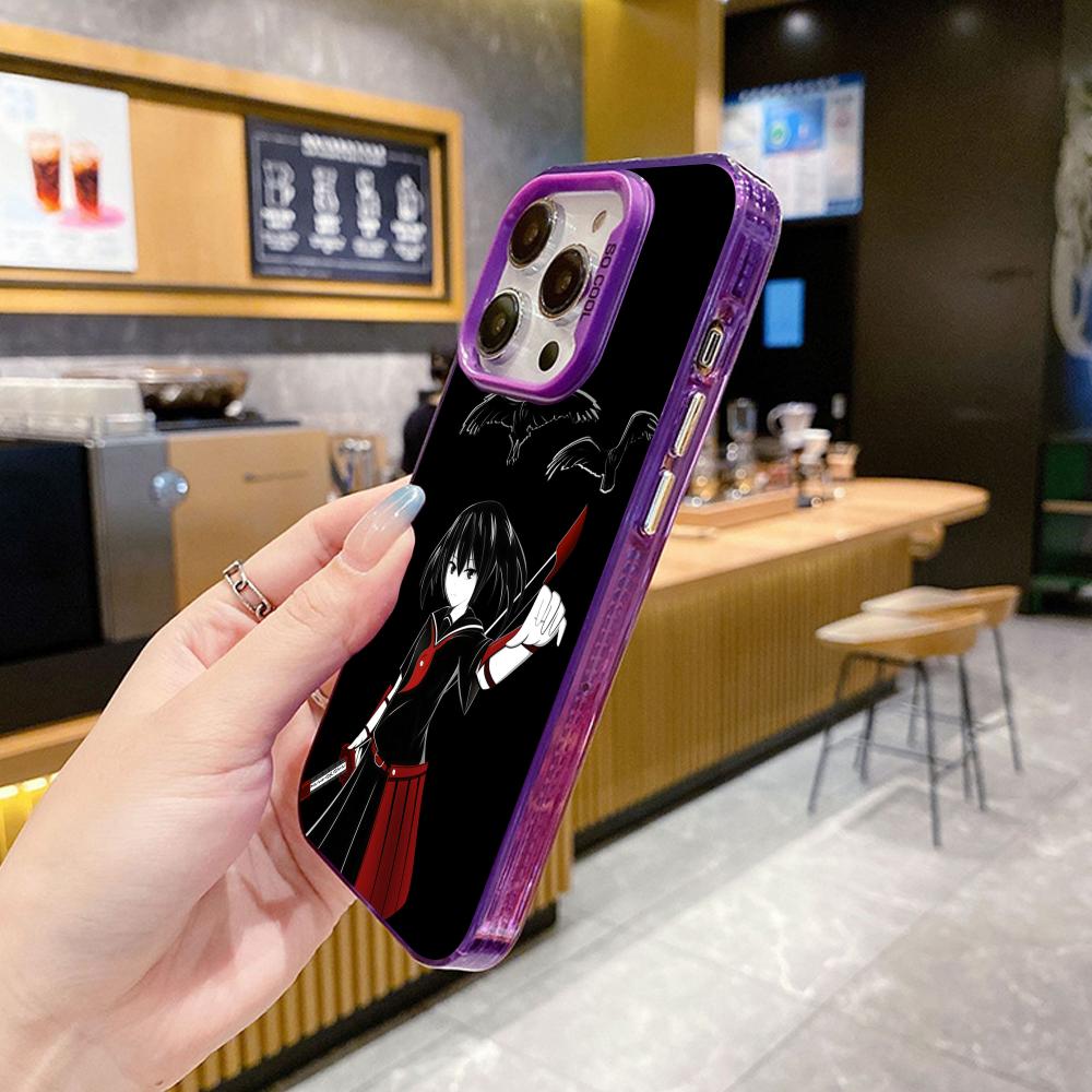 Akame Kurome Purple Translucent Mobile Phone Case for iPhone 17 16 15 14 13 12 11 X XR XS Air Pro Max Plus Colorful Cover