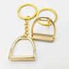 Equestrian Charm Keychain Stirrup Key Pendant with Snaffle Bit Designs Alloy Texture Key Rings Suitable for Horse Lovers