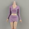 1:6 Female Crop Tops Action Figure Clothes Fashion Handmade Cosplay Long Sleeve Top for 12''