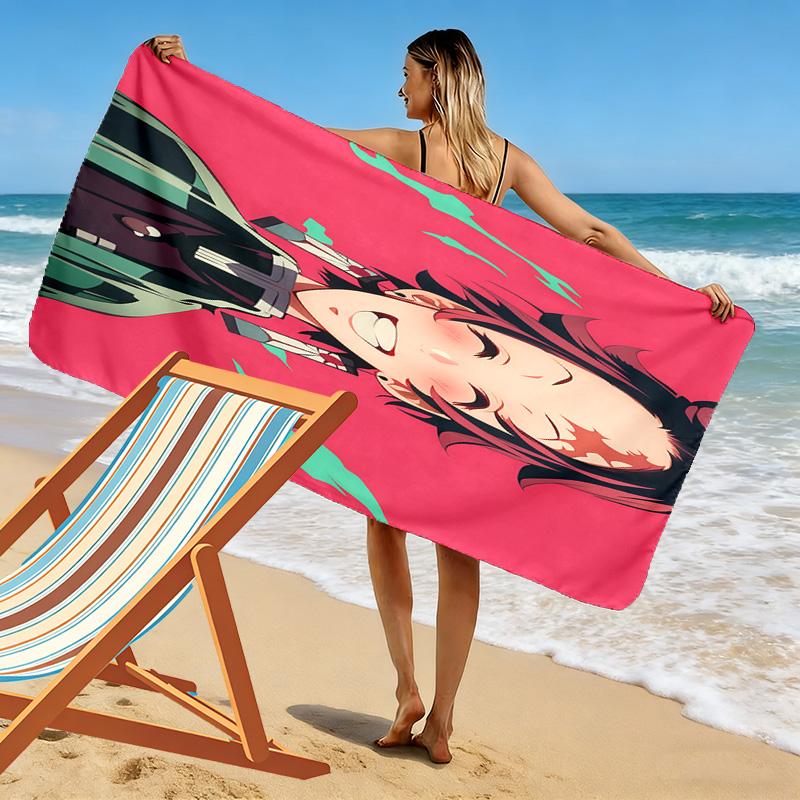 Vibrant Anime Spirit Beach Towel Beach Towel for Vacation Photos Soft Seaside Absorbent Bath Towel Outdoor Pool Towel Outdoor Picnic Beach Mat Beach