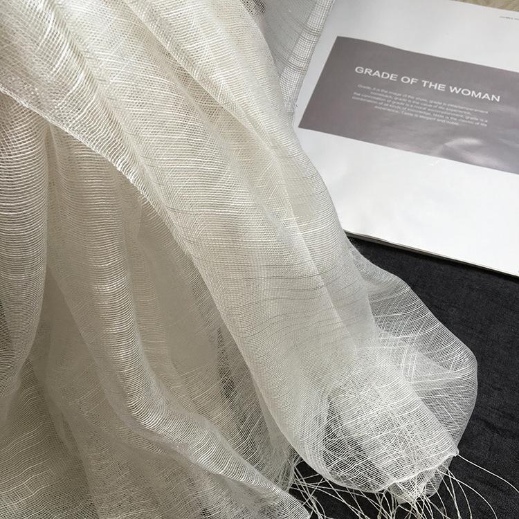 Popular Flax Plant Dyed White Scarf Summer Sunscreen Silk Silk Scarf Solid Color Cotton And Linen Shawl