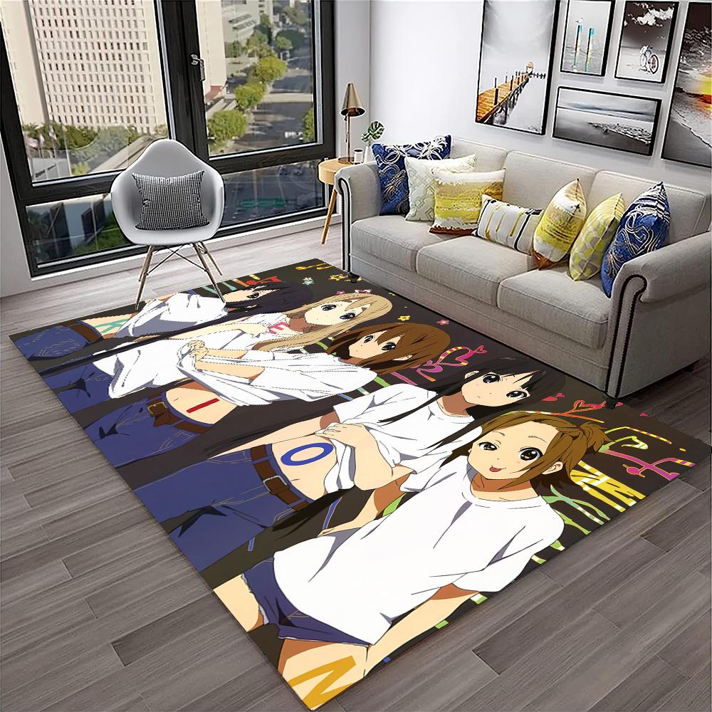 Kawaii Girls K-ON Cartoon Cute Lolita Carpet Rug for Home Living Room Bedroom Sofa Doormat Decor,kid Area Rug Non-slip Floor Mat