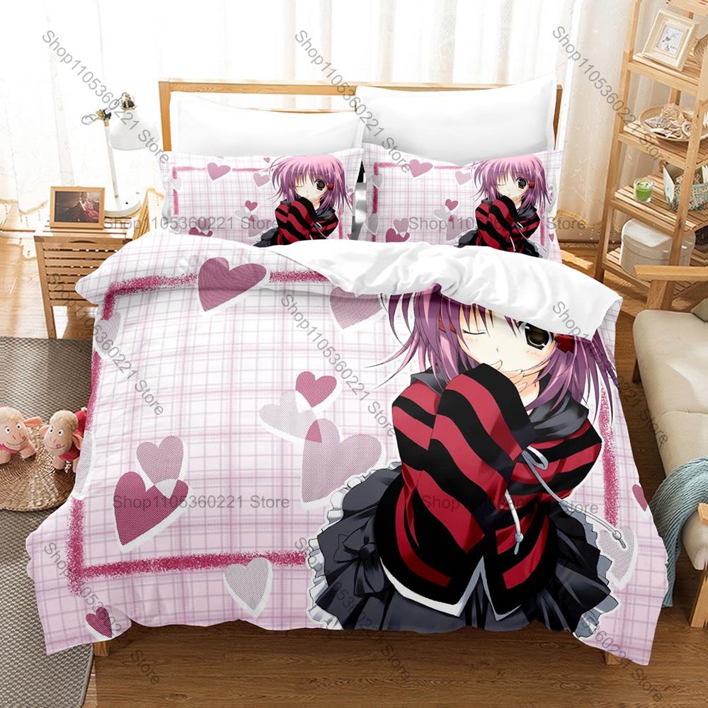 Anime Shugo Chara! Bedding Set, Duvet Cover & 2 Pillowcases, Lovely Character Pattern Breathable Fabric All Season Use