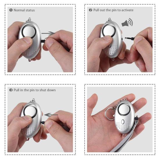 Sicherheitsalarm Mini Tragbar Selbstverteidigung 130dB Lauter Ton SOS Notfallalarm für Frauen