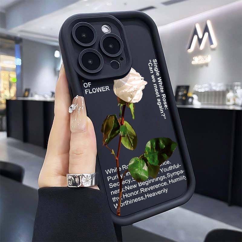 

Английский Белый Роза Чехол для Телефона для Apple iPhone 15 Plus/16 Pro Max/14 Pro/13X iPhone 12 Pro