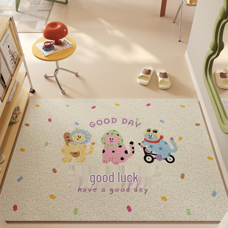 Cute Cartoon Non-Slip Entrance Mat - Dirt-Resistant, Cuttable Coil Design