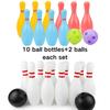 1 Set Plastic Colorful/White Bowling Set Indoor Outdoor Parties Sports Team Family Birthday School Gifts YMY
