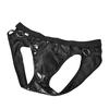 Pánské sexy spodní prádlo Umělá kůže Kovový prsten Tanga Jock Strap kalhotky