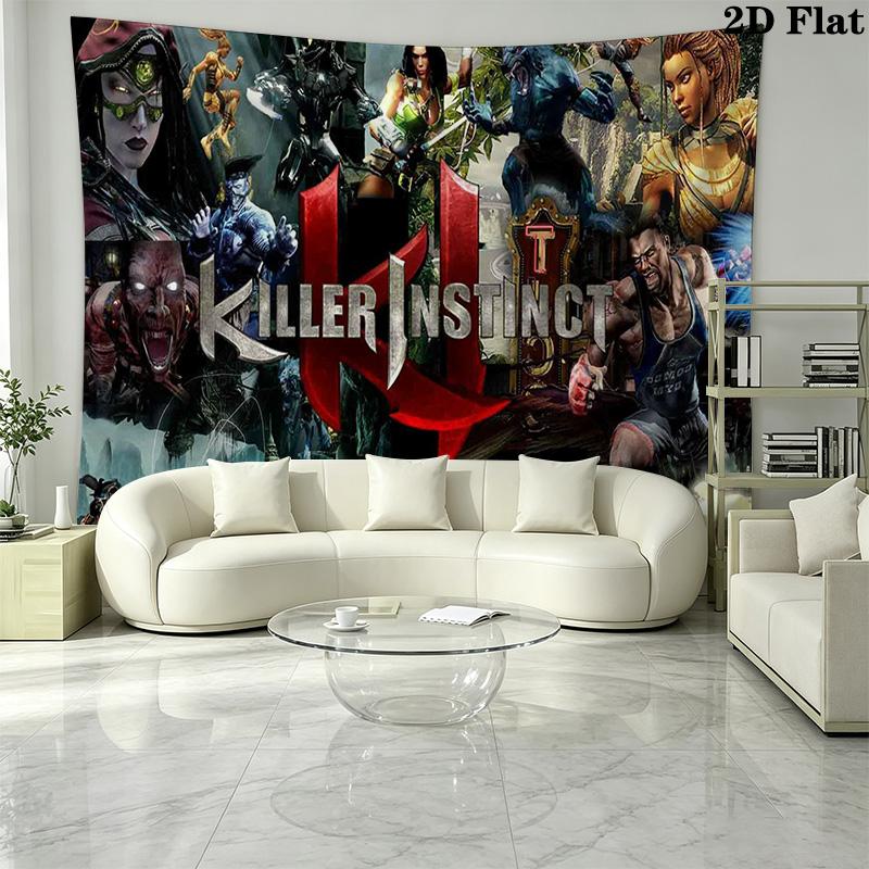 KILLER INSTINCT Wall Tapestry Aesthetic Wall Hanging Printed Fabric Blanket Decorative Tapestries for Bedroom Living Room Home Decor