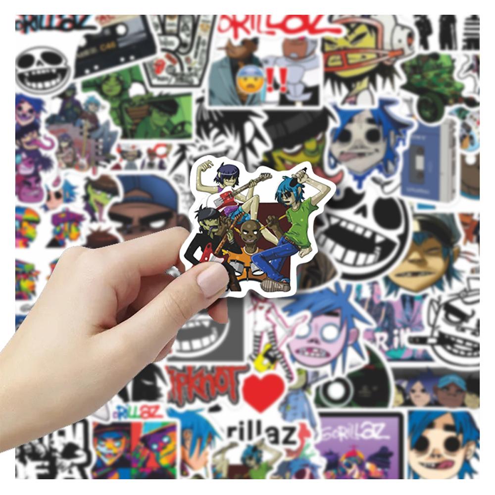10 30 55Pcs Gorillaz Music Band Stickers Cool Graffiti Sticker Diy Skateboard Phone Notebook Waterproof Funny Decals Decoration
