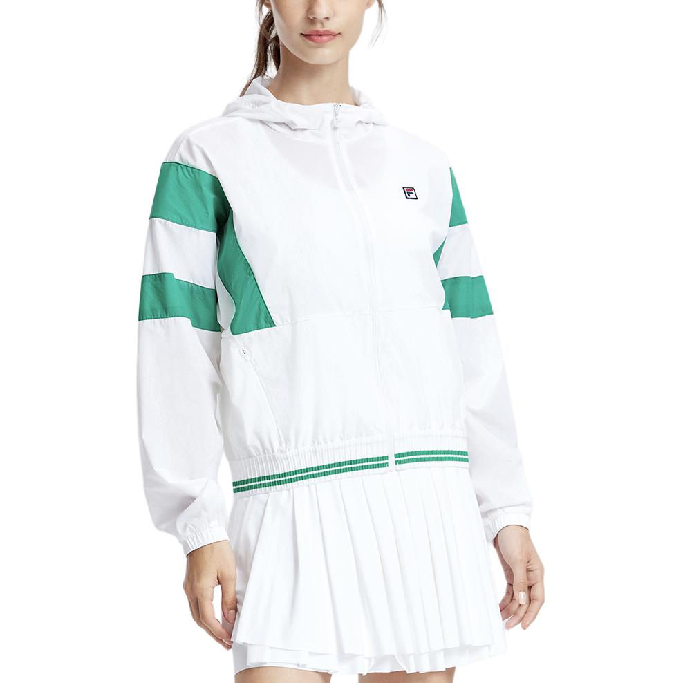 Fila Color Block Tennis Woven Jacket Women Jackets Jade-White A11W333701F-WT