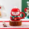 Cute Santa Claus Snowman Ceramic Coffee Cup Christmas Gift Couples Home Use Mug with Lid Spoon Couple Water Cup Home Decoration