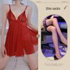Sexy Night Lingerie Temptation Lace Transparent Plussize Open Crotch Sleepwear