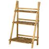 3-tier plant stand, foldable 93cm high flower standwooden plant shelf, flower pot stand with trays, plant ladder for living room, garden, balcony