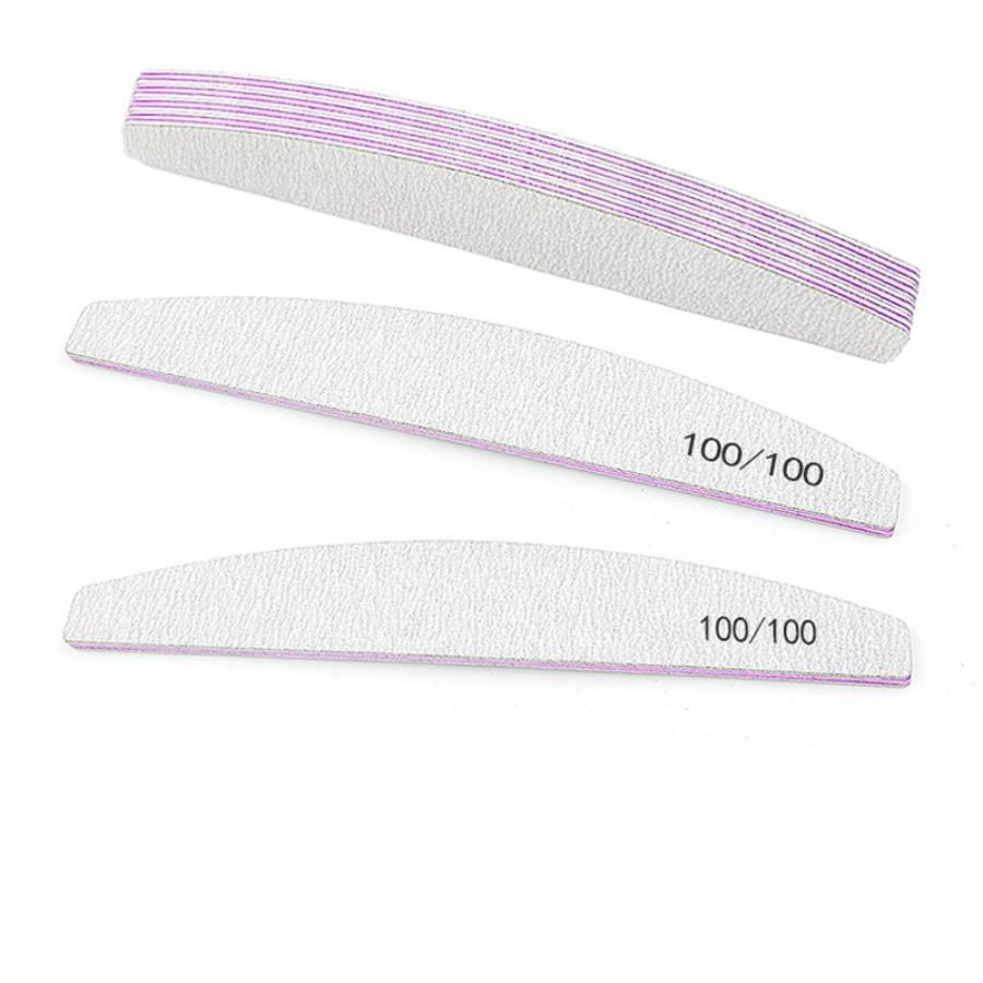 

25 шт. профессиональных пилочек для ногтей зернистостью 80/100/150/180/240 идеально подходят для маникюрного и педикюрного инструмента фиолетовый