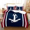 Marine Anchor Pattern Duvet Cover Set Fashion Bedding Set Ultra Soft Quilt Cover and Pillowcases for Boys Teens Boys Bedroom Man