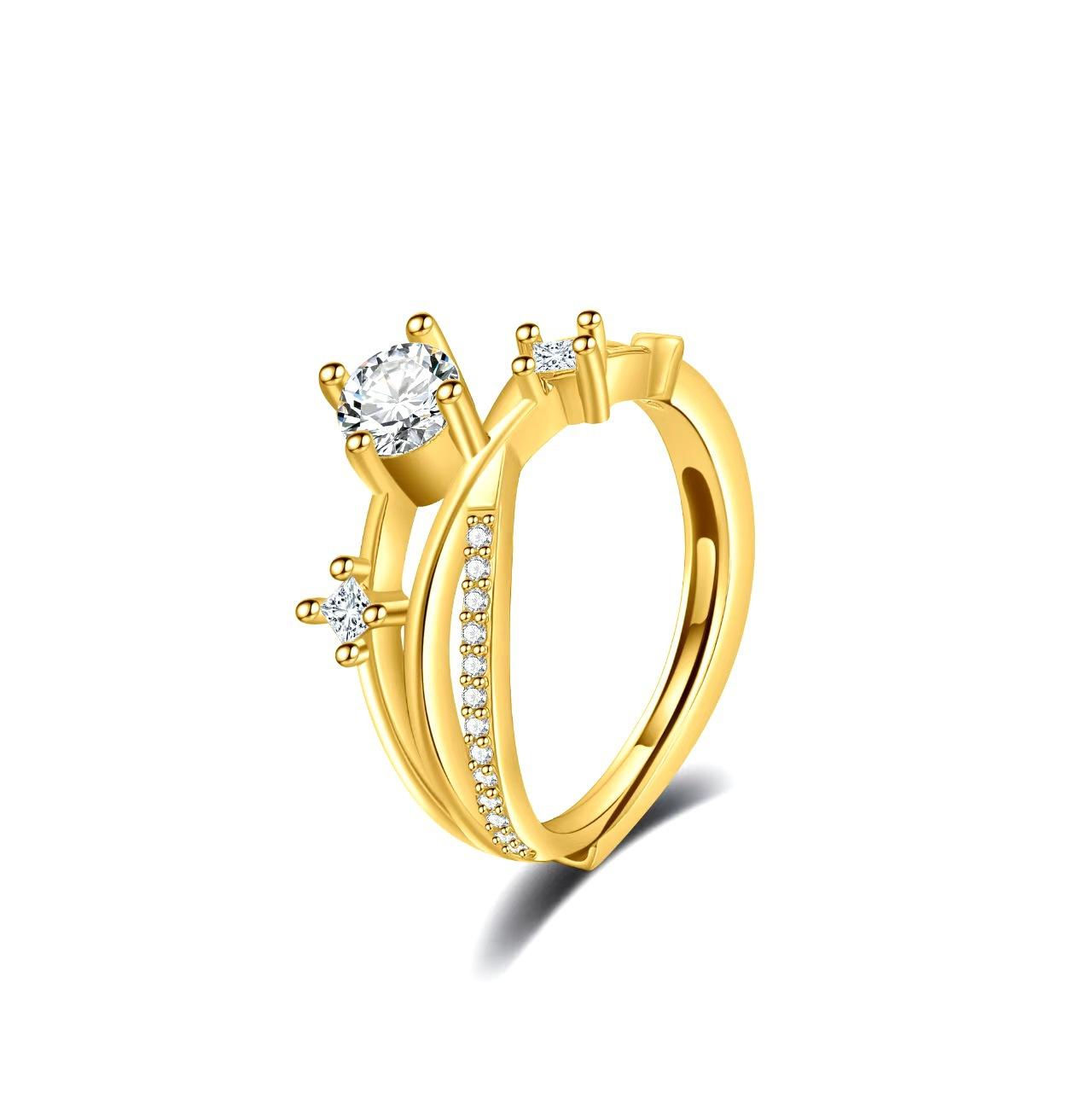 

Niche Luxury Celestial Planet Orbit Diamond Ring For Women High End Light Luxury Fashion Jewelry Gift Adjustable opening золотой