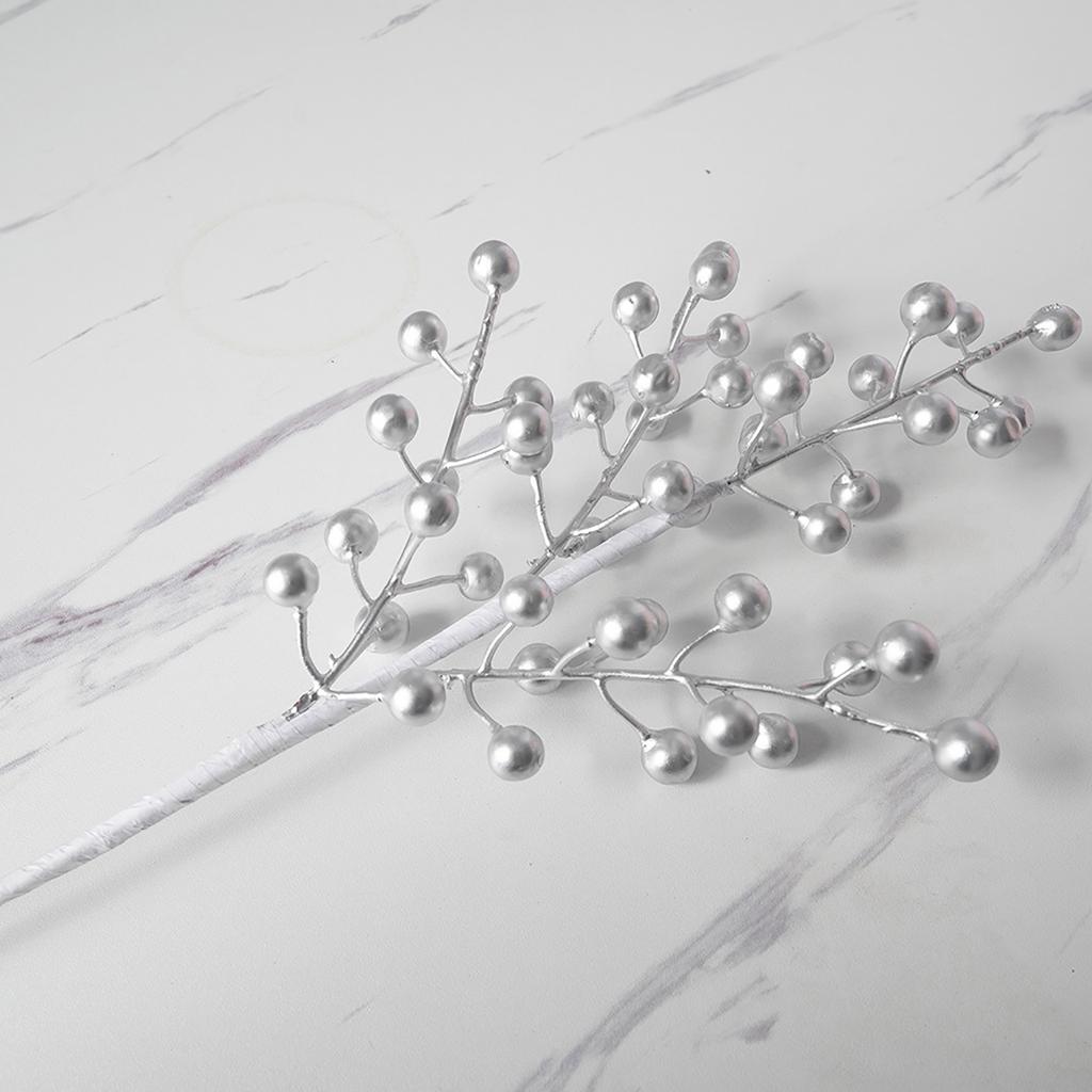 Branche de Baies Artificielles Longueur 50cm Cueillette de Baies Faux Bourgogne Multifonctionnelle pour Maison Mariage Fête