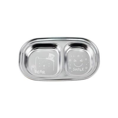 Iju Stainless Steel Snack Plate for Infants, 2-piece Bear, Single Item, Popular Korean Parenting Items