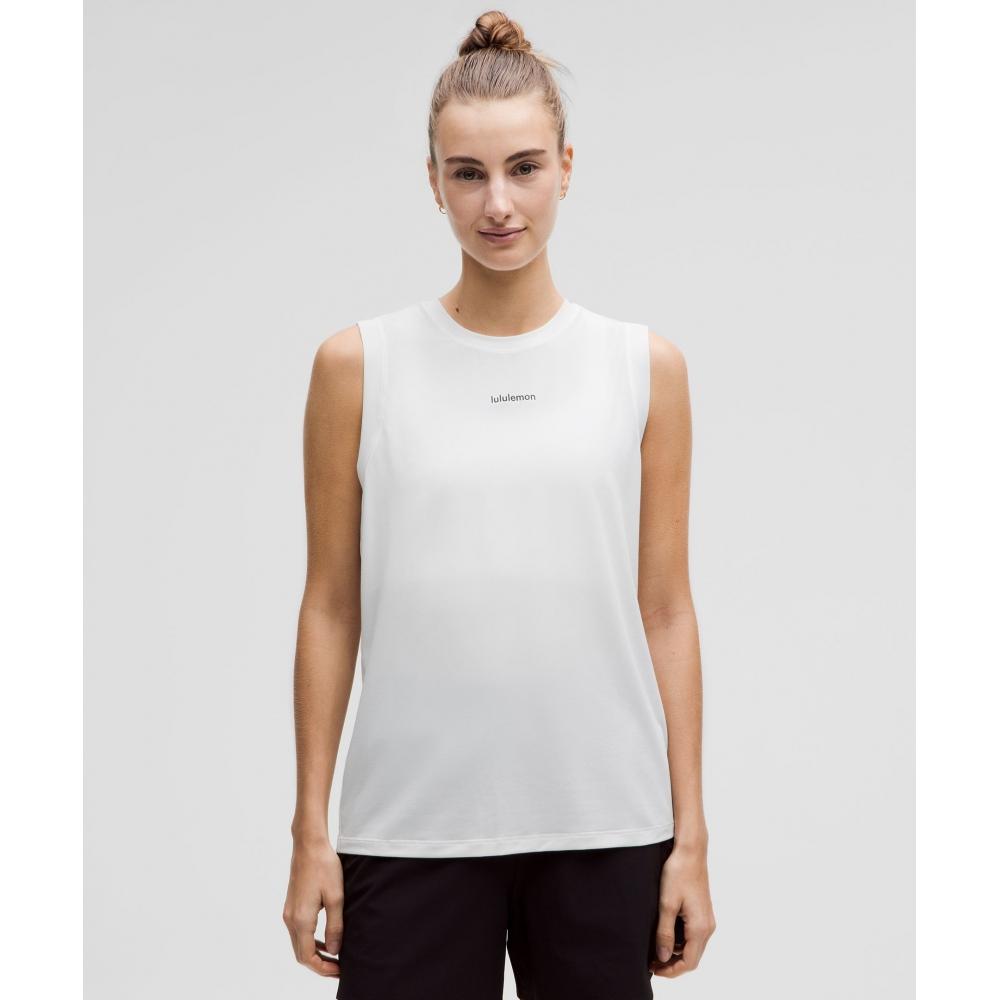 

Lululemon Jersey Training Muscle Tank Top Long Wordmark Primer 8