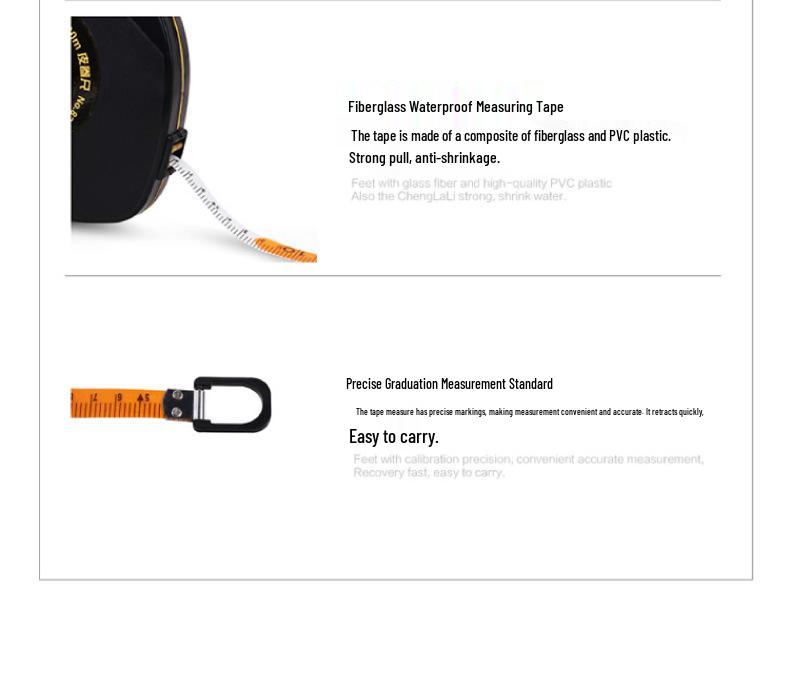 Deli Leather Tape Measure: 30 & 50m Glass Fiber Graduated Tape