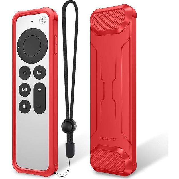 Защитный чехол Fintie для пульта Apple TV Siri 2021 2022 - Мягкий ТПУ, легкий, противоскользящий, ударопрочный чехол для Apple TV 4K / HD пульта Siri красный