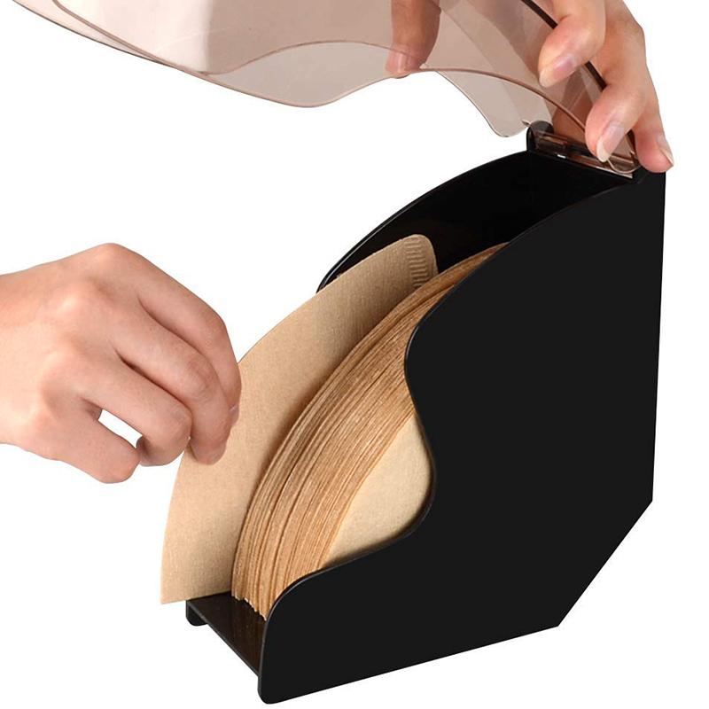 Leeseph Kaffeefilterhalter, Kaffeefilterbox mit staubdichter Abdeckung für Café, Zuhause, Lagerkapazität für 100 Stück