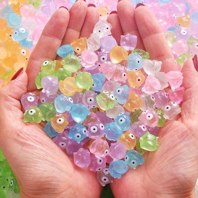 

10 шт./лот Миниатюры животных Миниатюрные фигурки Светящиеся совы Светятся в темноте Украшения Декор для сказочного сада Микроландшафт 1.1x1.6cm разноцветный