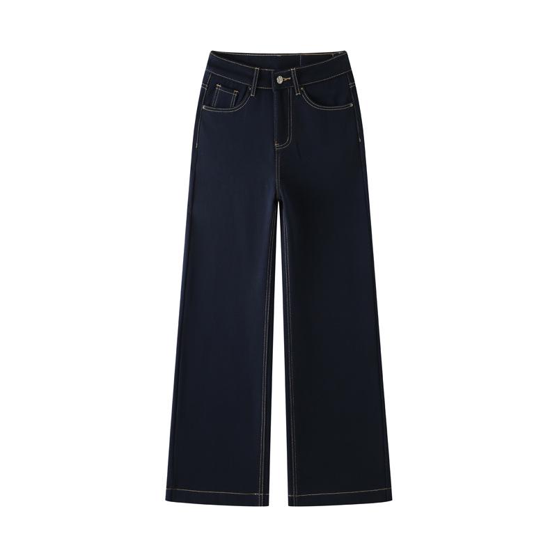 Women s Velvet Lined Wide-Leg Denim Jeans - Winter 2025 Collection L (Waist 111-120)