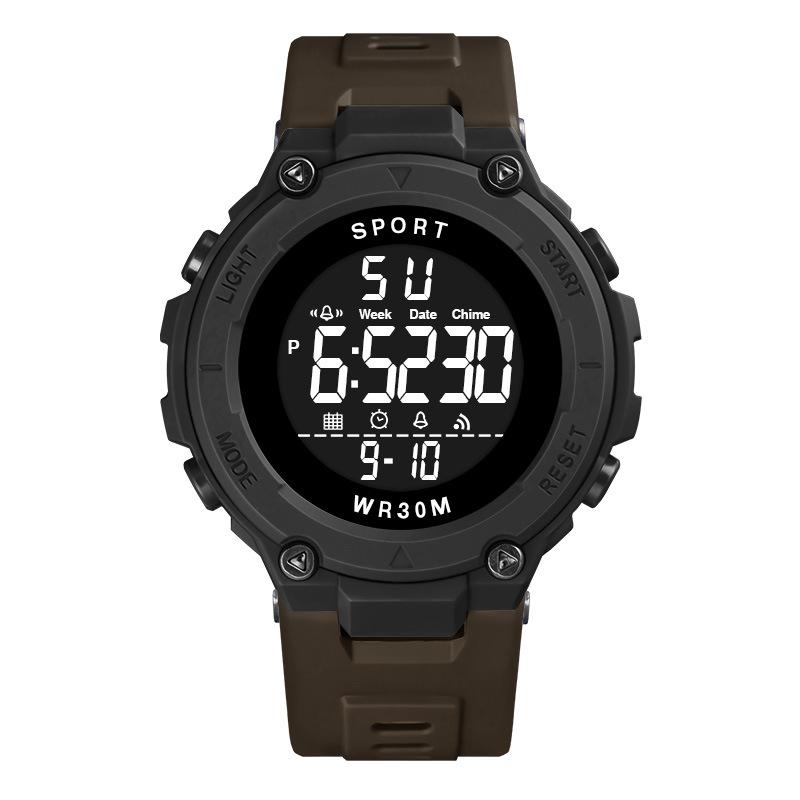 Large Dial Stopwatch Sport Watches for Man LED Light Digital Wristwatches 5Bar Waterproof Countdown Clock Relógios Masculino