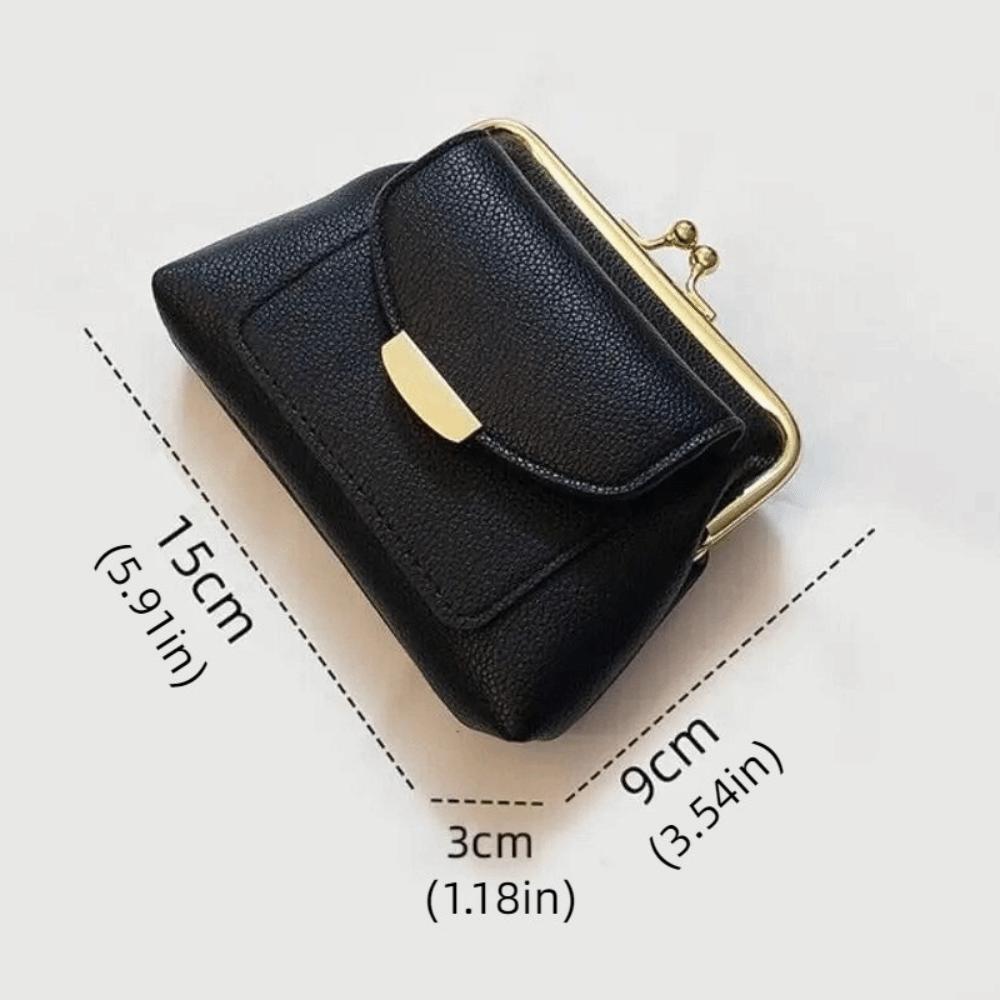 PU Leer Mini Slotclip Muntzakje Lychee Patroon Kleine Item Tas Knipsluiting Leren Portemonnee Cadeau