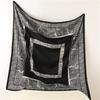 European and American Retro Printed Silk Scarf Twill Silk Large Square Scarf Travel Sunscreen Shawl Cashew Simple Scarf Autumn and Winter Women
