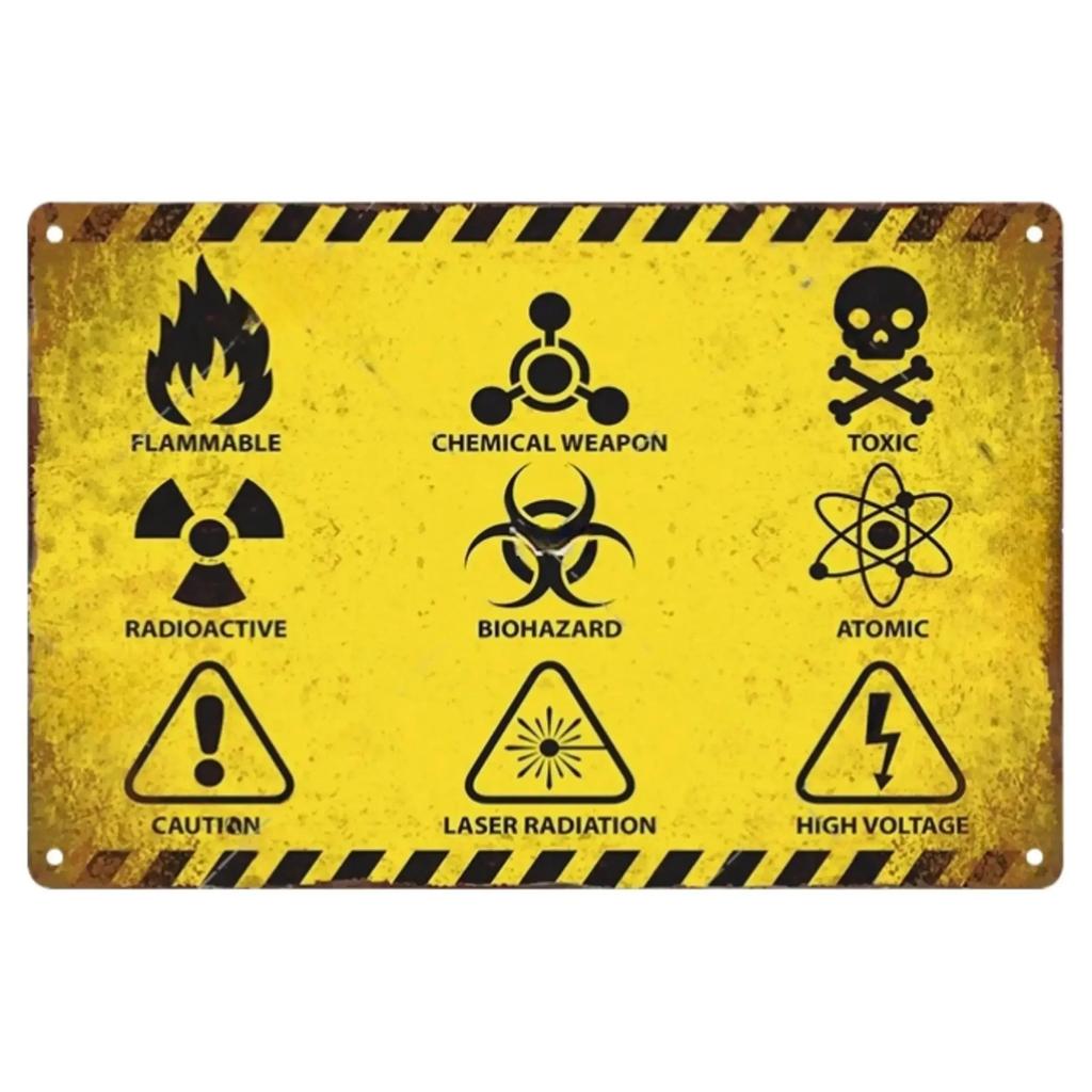 Vintage Vorsicht Hinweis Zone Schild Metallplatte Warnung Kinder Video Retro Plakette für Man Cave Garage Deko