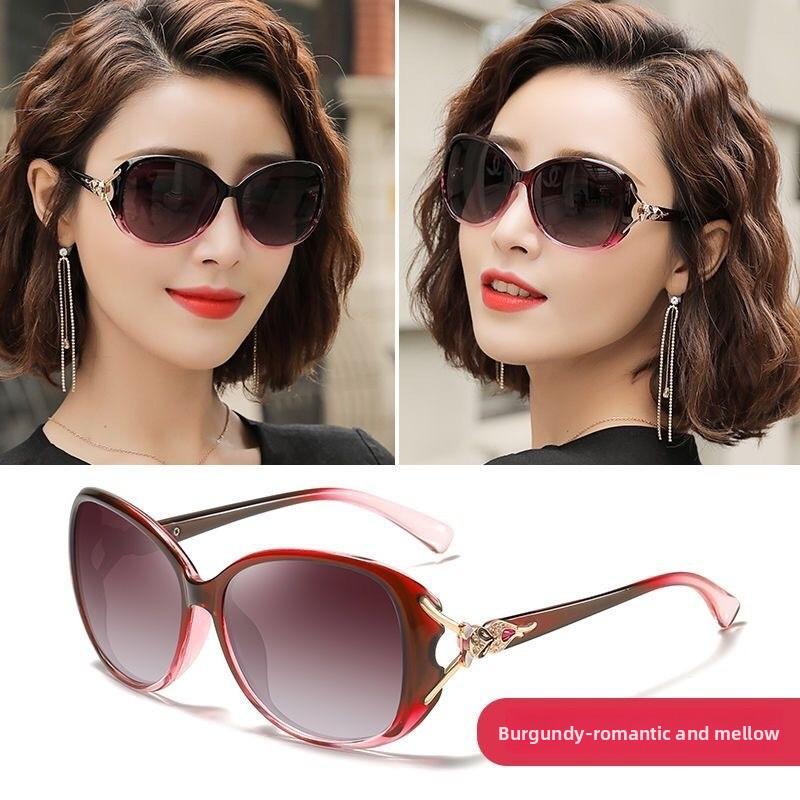 Gafas de sol polarizadas para mujer gafas cabeza de zorro tendencia de moda gafas versátiles gafas de transmisión en vivo celebridad de Internet
