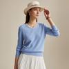 Women's 100% Wool V-Neck Knit Top